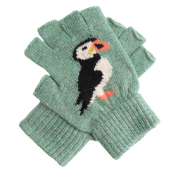 PUFFIN WOOL MIX FINGERLESS GLOVES - by Lua