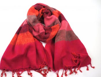 SUNSET RED NEPALI RECYCLED WOOLLY SHAWL