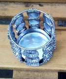 RECYCLED BOTTLE TOPS TEALIGHT HOLDER in SILVER FINISH - by Noah's Ark