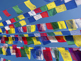 TIBETAN PRAYER FLAGS - 10 MINI FLAGS on 1.2m STRING