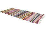 multi coloured fair trade rag rug runner 150cm