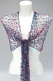 cobweb net flag yarn scarf fair trade cerise purple