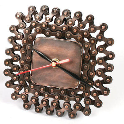 recycled bike chain desk clock