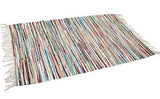 MULTI-COLOURED RECYCLED RAG RUG - SMALL 60 x 45cm