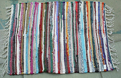 multi coloured fair trade small rag rug