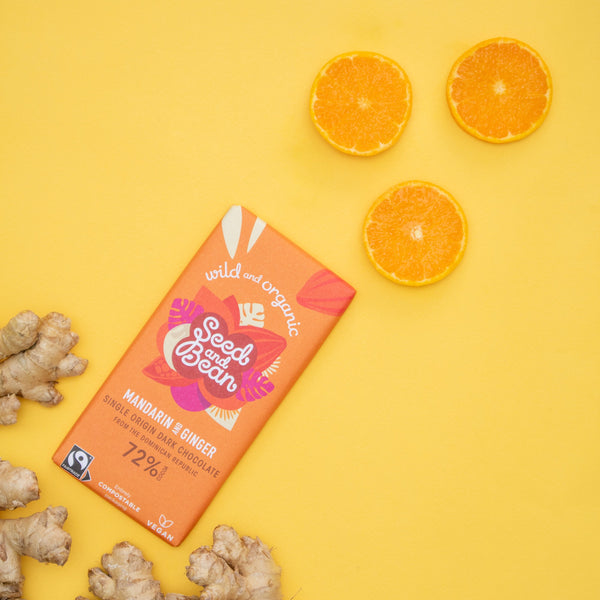 Mandarin & Ginger Extra Dark Chocolate - by Seed & Bean