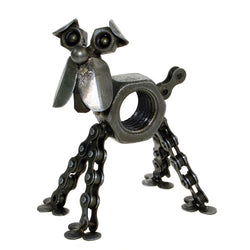 RECYCLED BIKE CHAIN & NUT DOG ORNAMENT - by Noah's Ark
