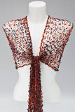cobweb net flag yarn scarf fair trade amber orange & black