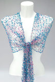 cobweb net flag yarn scarf fair trade pale blue & pink