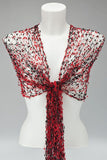 cobweb net flag yarn scarf fair trade red & black